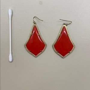 Red orange Kendra Scott drop earrings